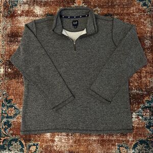 GAP Gray Quarter Zip Pullover Sweater Mens Casual Minimal Dad Golf Preppy XL